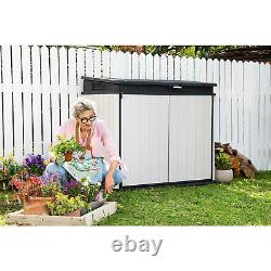 Horizontal Outdoor Storage Shed, 41 cu. Ft storage unit for garden or patio