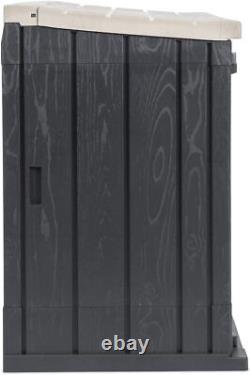 Horizontal Outdoor Storage Shed Cabinet for Trash Cans Gardening Tools