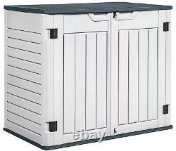 Horizontal Outdoor Storage Shed Deck Box Waterproof 205 Gallon 50 x 28.5 x 42