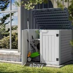 Horizontal Outdoor Storage Shed Deck Box Waterproof 205 Gallon 50 x 28.5 x 42