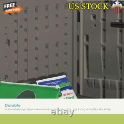 Horizontal Outdoor Storage Shed Durable Resin Weatherproof Padlock Security New