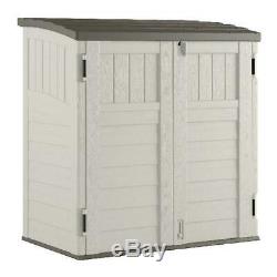 Horizontal Outdoor Storage Shed, Vanilla and Stoney, 34 Cubic Feet, All-weather