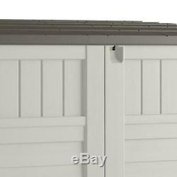 Horizontal Outdoor Storage Shed, Vanilla and Stoney, 34 Cubic Feet, All-weather