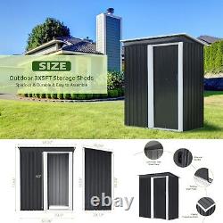 Horizontal Outdoor Storage Shed Without Floor Base With Lockable Door 3 x 5 FT US