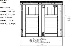 Horizontal Outdoor Storage Shed for Backyards and Patios 34 Cubic Feet Capacity