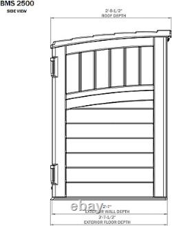 Horizontal Outdoor Storage Shed for Backyards and Patios 34 Cubic Feet Capacity