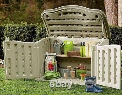 Horizontal Resin Outdoor Storage Utility Shed Large Patio Yard Garden Tool Box