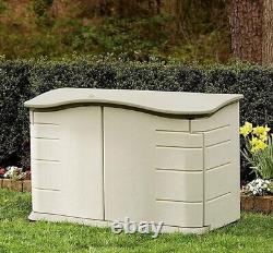 Horizontal Resin Outdoor Storage Utility Shed Large Patio Yard Garden Tool Box