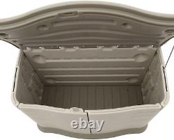 Horizontal Resin Outdoor Storage Utility Shed Large Patio Yard Garden Tool Box