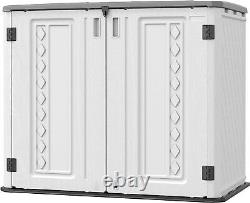 Horizontal Resin Storage Shed, 34 Horizontal Cu. Ft Outdoor Storage Cabinet