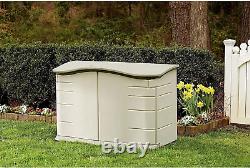 Horizontal Resin Weather Resistant Outdoor Storage Shed With Floor 4.5 x 3 Ft