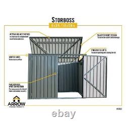 Horizontal Shed Patio Storage Pneumatic Lift Charcoal Galvanized Steel 6 x 3 ft