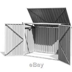 Horizontal Storage Shed 68 Cubic Feet for Garbage Cans Anti-corrosion Waterproof