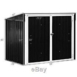 Horizontal Storage Shed 68 Cubic Feet for Garbage Cans Anti-corrosion Waterproof