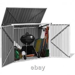 Horizontal Storage Shed 68 Cubic Feet for Garbage Cans Color Black
