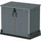 Horizontal Storage Shed Cabinet Chest Low Profile Outdoor Garage Garden Patio