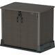 Horizontal Storage Shed Cabinet Chest Low Profile Outdoor Garage Garden Patio