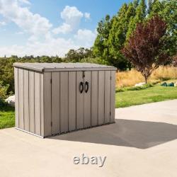 Horizontal Storage Shed Durable Rough Cut Wood Texture Security Doors Quality