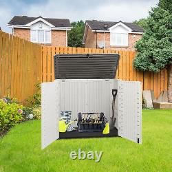 Horizontal Storage Shed Lockable Outdoor Storage HDPE Resin for Patio Garden