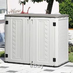 Horizontal Storage Shed Lockable Outdoor Storage HDPE Resin for Patio Garden