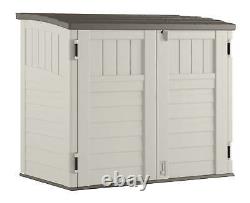 Horizontal Storage Shed Outdoor Resin Storage Cabinet 34 Cu. Ft. All Weather