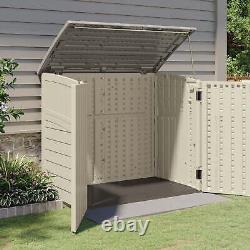 Horizontal Storage Shed Outdoor Resin Storage Cabinet 34 Cu. Ft. All Weather