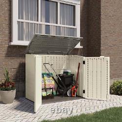 Horizontal Storage Shed Outdoor Resin Storage Cabinet 34 Cu. Ft. All Weather