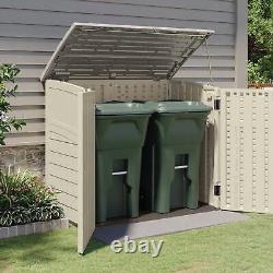 Horizontal Storage Shed Outdoor Resin Storage Cabinet 34 Cu. Ft. All Weather