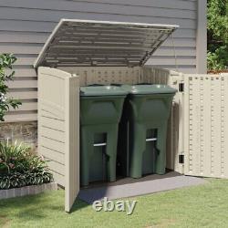 Horizontal Storage Shed Outdoor Storage Cabinet for Garbage Cans Tools Accessori