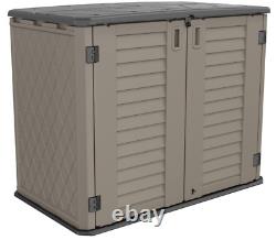 Horizontal Storage Shed Weather Resistance, 36 cu. Ft Outdoor Storage Cabinet