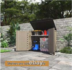 Horizontal Storage Shed Weather Resistance, 36 cu. Ft Outdoor Storage Cabinet