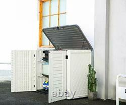 Horizontal Storage Shed Weather Resistance, Multi-Purpose Outdoor Stora