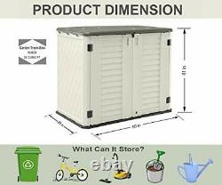 Horizontal Storage Shed Weather Resistance, Multi-Purpose Outdoor Storage Box