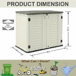 Horizontal Storage Shed Weather Resistance, Multi-Purpose Outdoor Storage Box