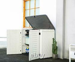 Horizontal Storage Shed Weather Resistance, Multi-Purpose Outdoor Storage Box