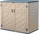 Horizontal Storage Shed Weather Resistance, Multi-purpose Outdoor Storage Box Fo