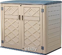 Horizontal Storage Shed Weather Resistance, Multi-Purpose Outdoor Storage Box fo