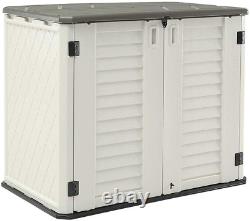 Horizontal Storage Shed Weather Resistance, Multi-Purpose Outdoor Storage Box fo