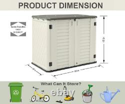 Horizontal Storage Shed Weather Resistance, Multi-Purpose Outdoor Storage Box fo