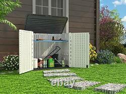 Horizontal Storage Shed Weather Resistance Multi-Purpose Outdoor Storage Box for