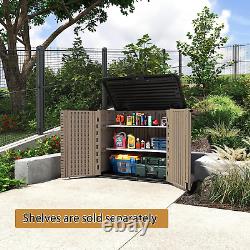 Horizontal Storage Shed Weather Resistance, Resin Outdoor Storage Shed for Backy
