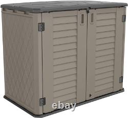 Horizontal Storage Shed Weather Resistance, Resin Outdoor Storage Shed for Backy