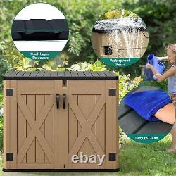 Horizontal Storage Sheds without Shelf, 35 Cu Ft Lockable Resin Waterproof Shed