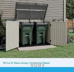 Horizontal Stow-Away Storage Shed 5.9 ft. X 3.7 ft All-Weather Resin