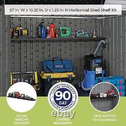 Horizontal and XL Vertical Shed Shelf Kit, Space-Saving Shelf, BMSASHELFH2