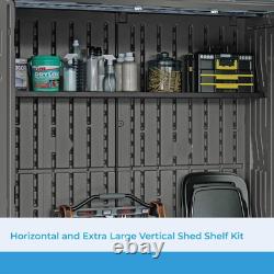 Horizontal and XL Vertical Shed Shelf Kit, Space-Saving Shelf for Outdoor Sto