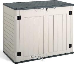 Horizontal outdoor resin storage shed 34 cubic feet