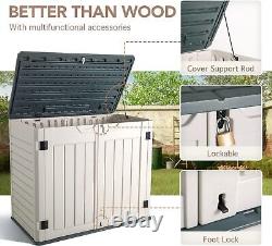 Horizontal outdoor resin storage shed 34 cubic feet