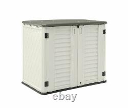 Ivory/Gray 4 ft. W x 2 ft. 5 in. D Plastic Horizontal Storage Shed