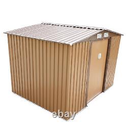 JAXSUNNY 6' x 8' Garden Tool Storage Utility Shed Outdoor House Galvanized Steel